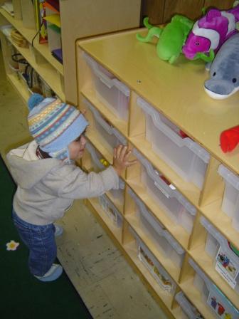 Alexander checking things out before a ROCKETS classroom event.